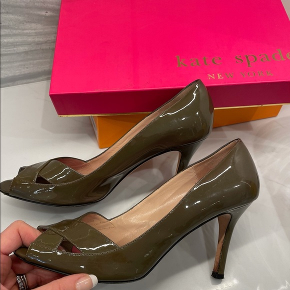 Kate Spade - pumps size 7 1/2. Color is taupe olive - Picture 3 of 3